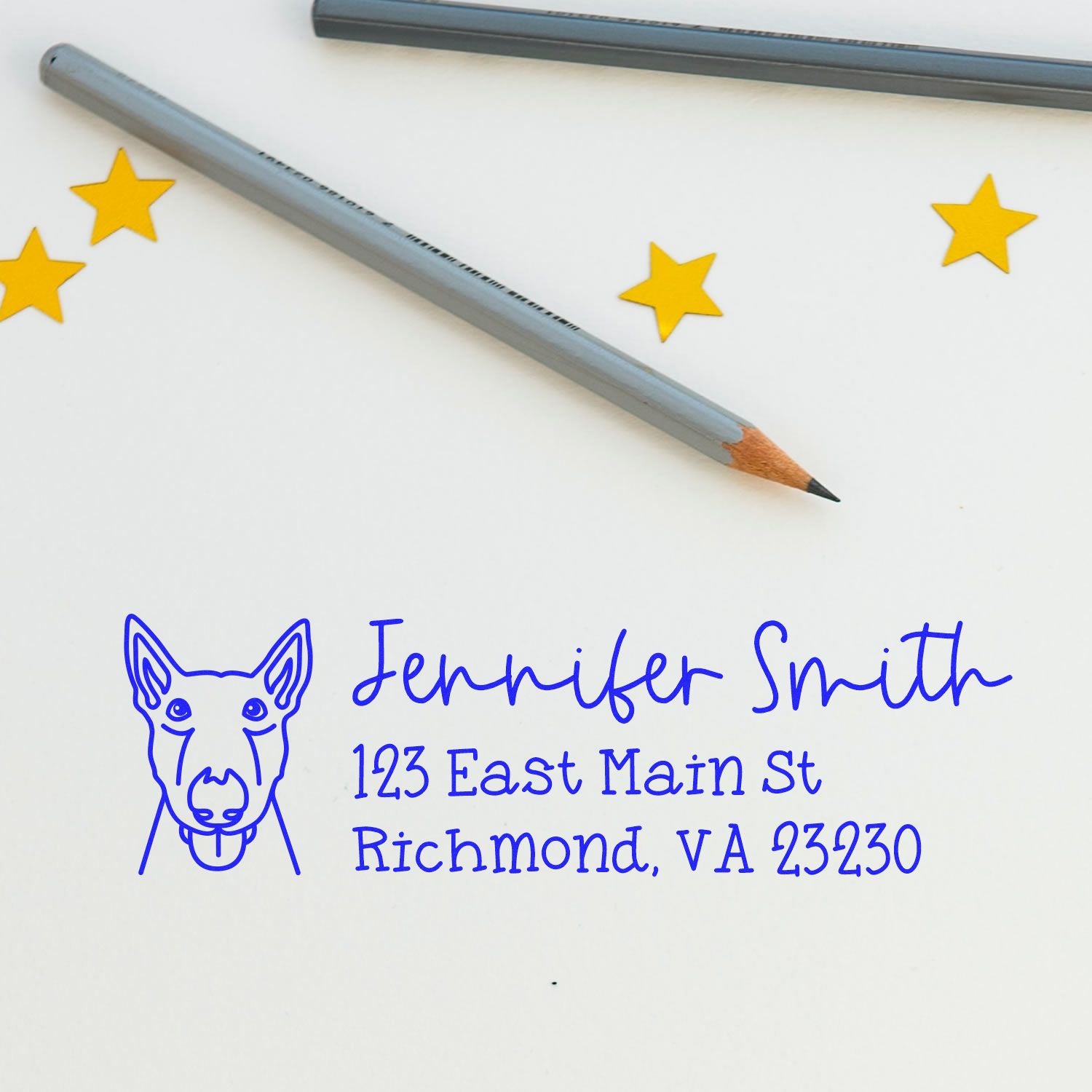 Bull Terrier Dog Address Stamp Pre-Inked