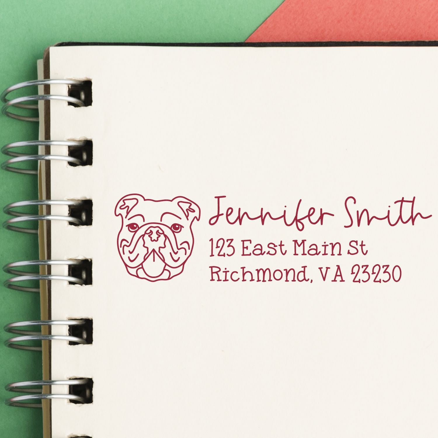 Slim Customized Address Stamp Bulldog Dog Outline