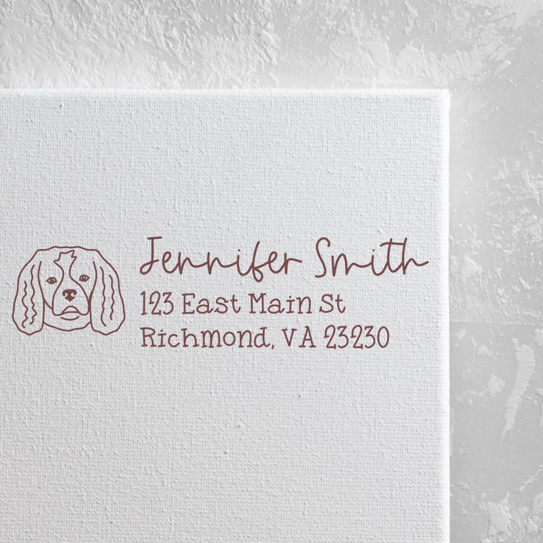 Cavalier King Charles Dog Address Stamp Pre-Inked