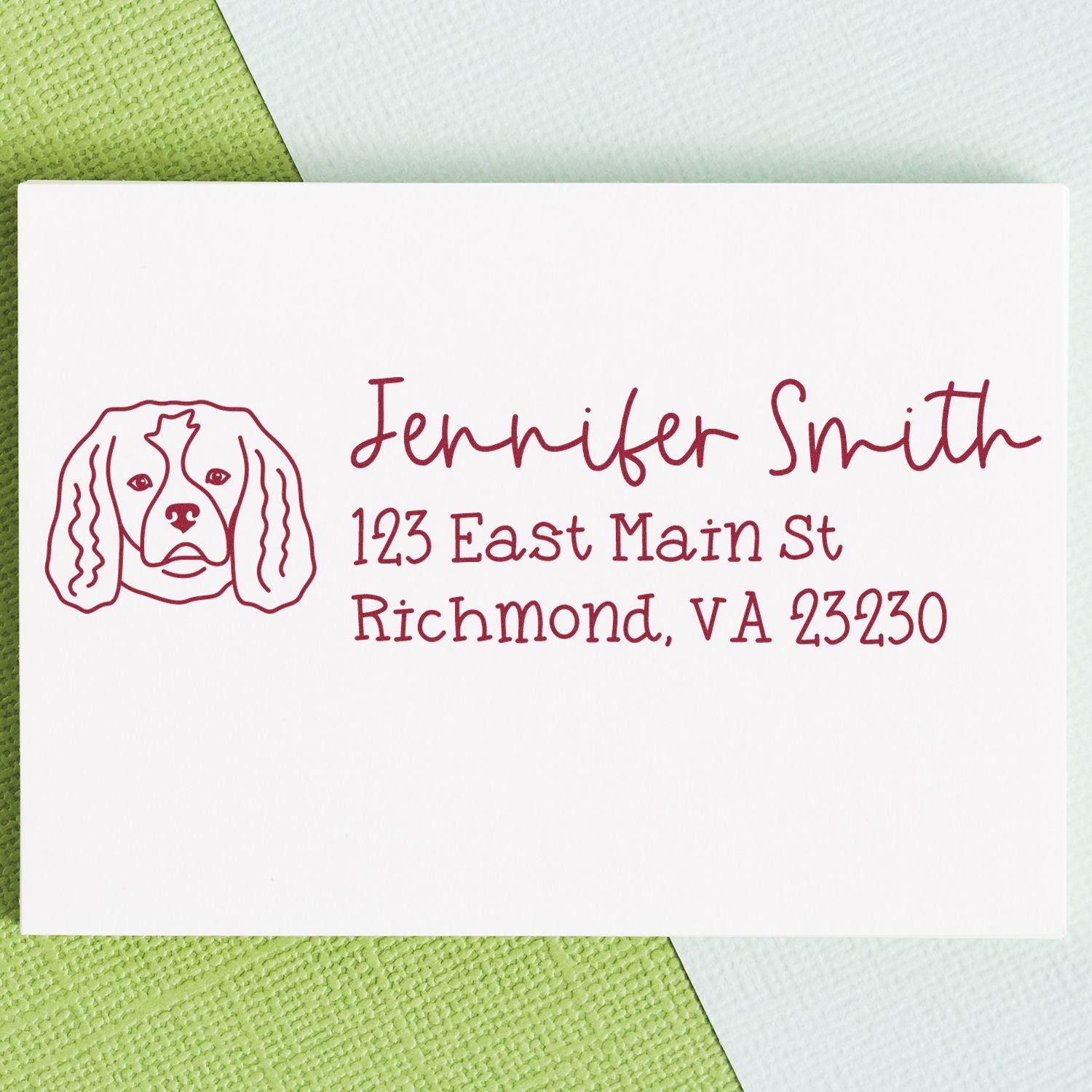 Self-Inking Cavalier King Charles Dog Outline Return Address Stamp Personalized