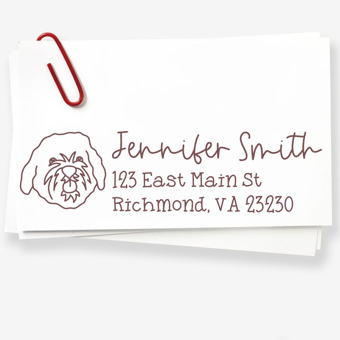 Wood Handle Cavapoo Dog Address Stamp Custom