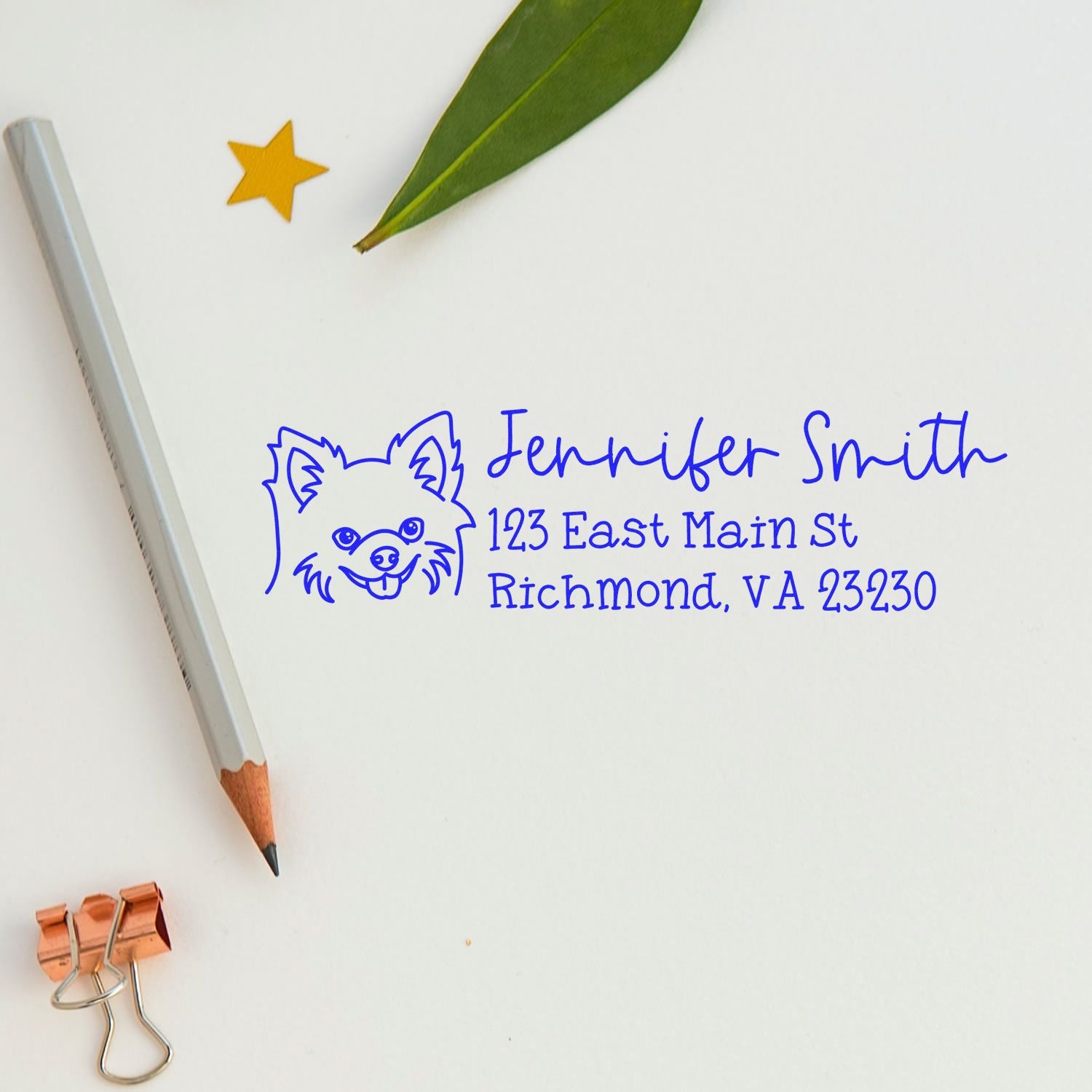 Self-Inking Chihuahua Dog Outline Return Address Stamp Personalized