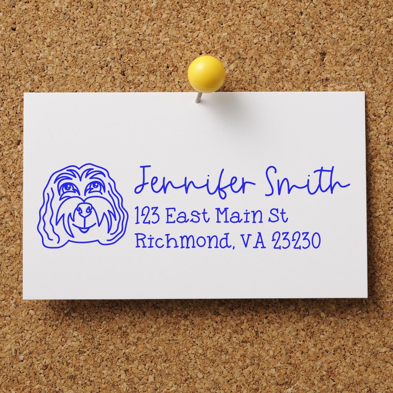 Slim Customized Address Stamp Cockapoo Dog Outline