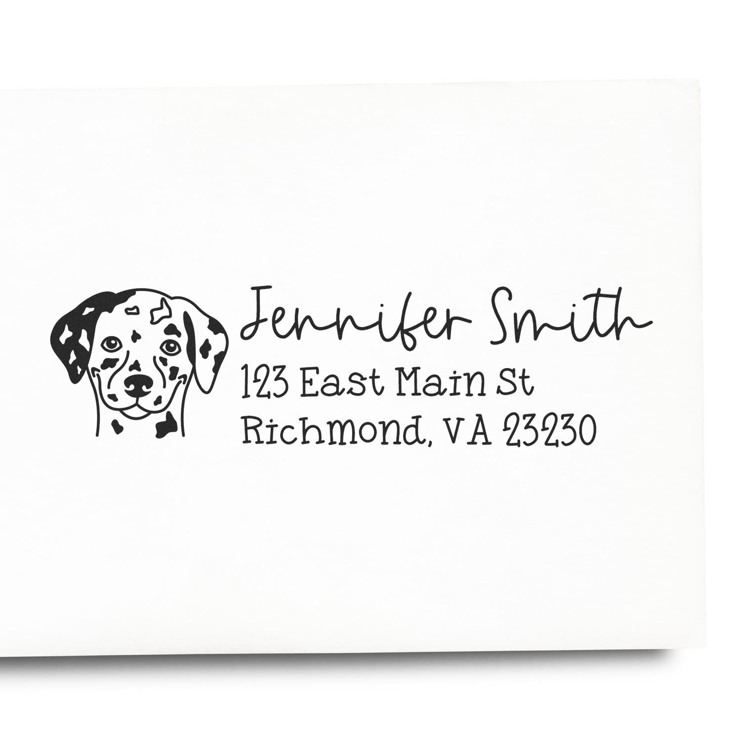 Wood Handle Dalmatian Dog Address Stamp Custom