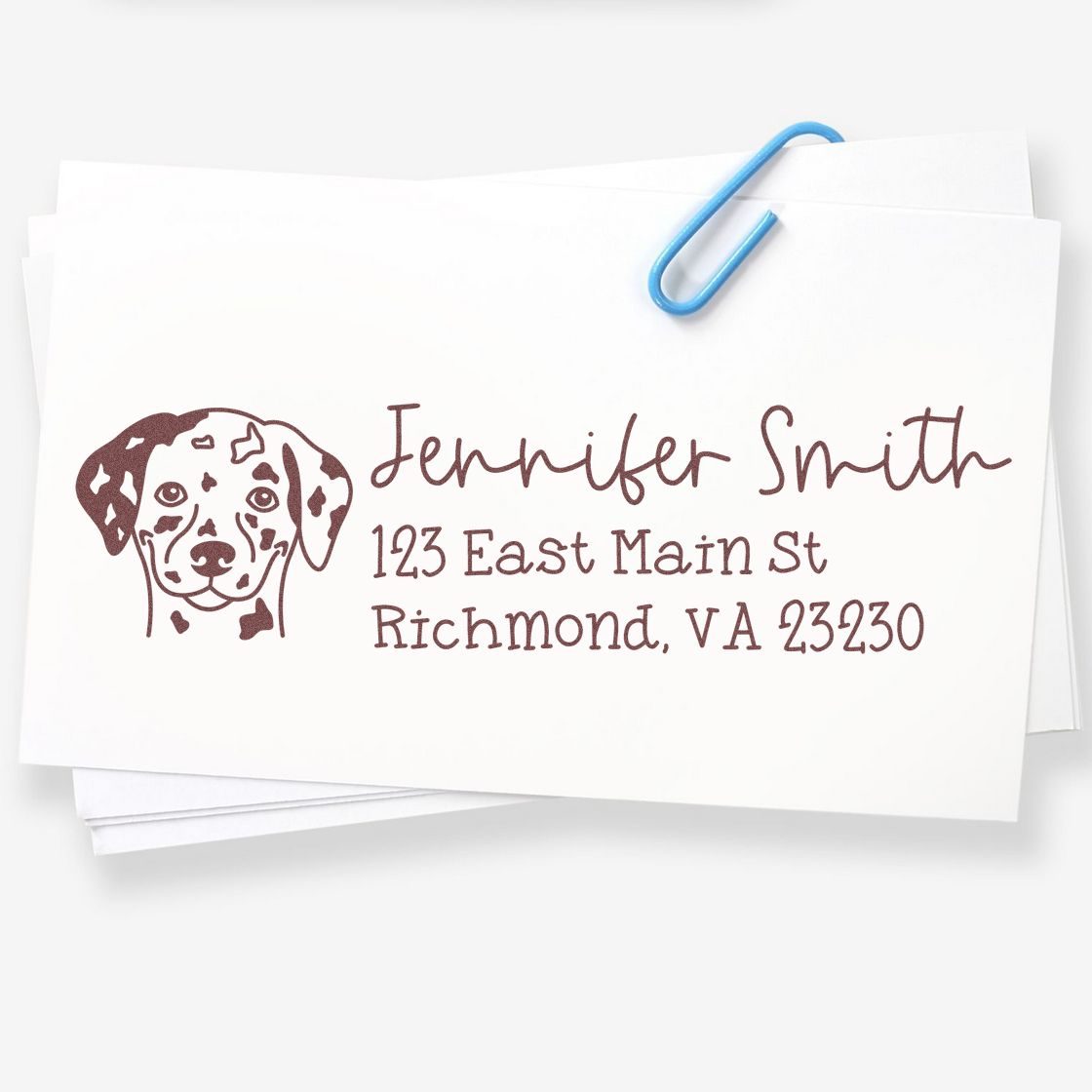 Wood Handle Dalmatian Dog Address Stamp Custom