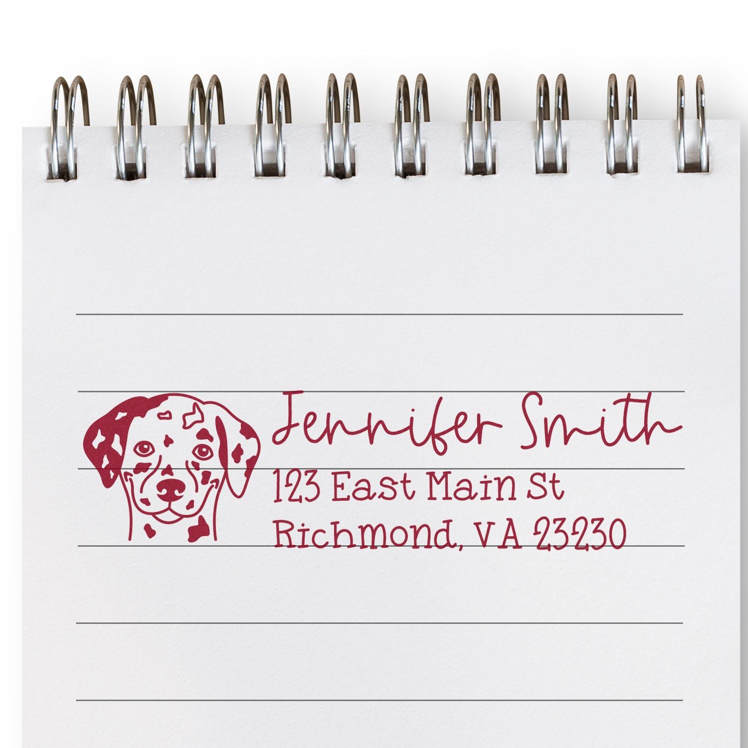 Wood Handle Dalmatian Dog Address Stamp Custom