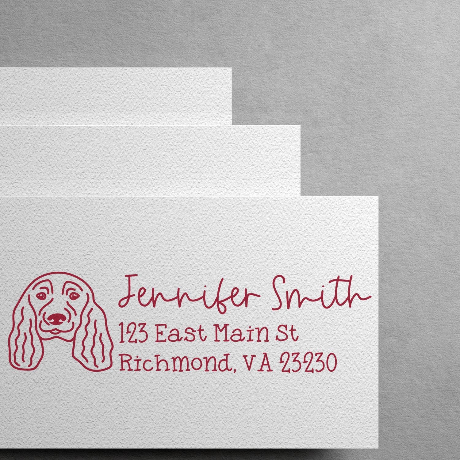 Slim Customized Address Stamp English Cocker Spaniel Dog Outline