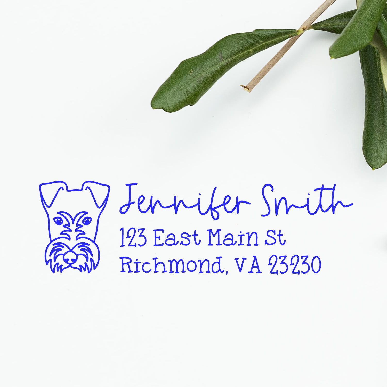 Fox Terrier Dog Address Stamp Pre-Inked