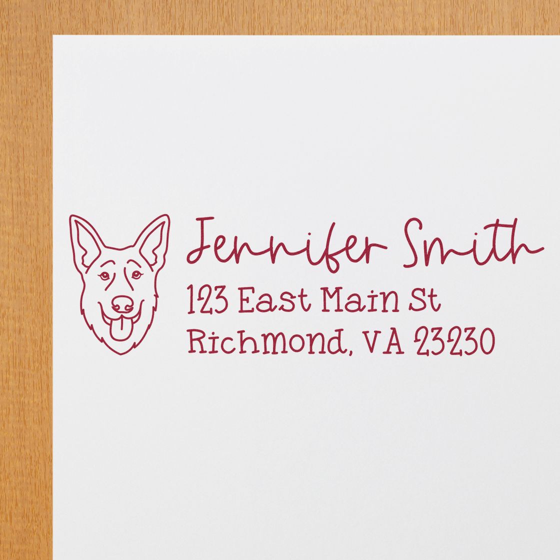 Self-Inking German Shepherd Dog Outline Return Address Stamp Personalized