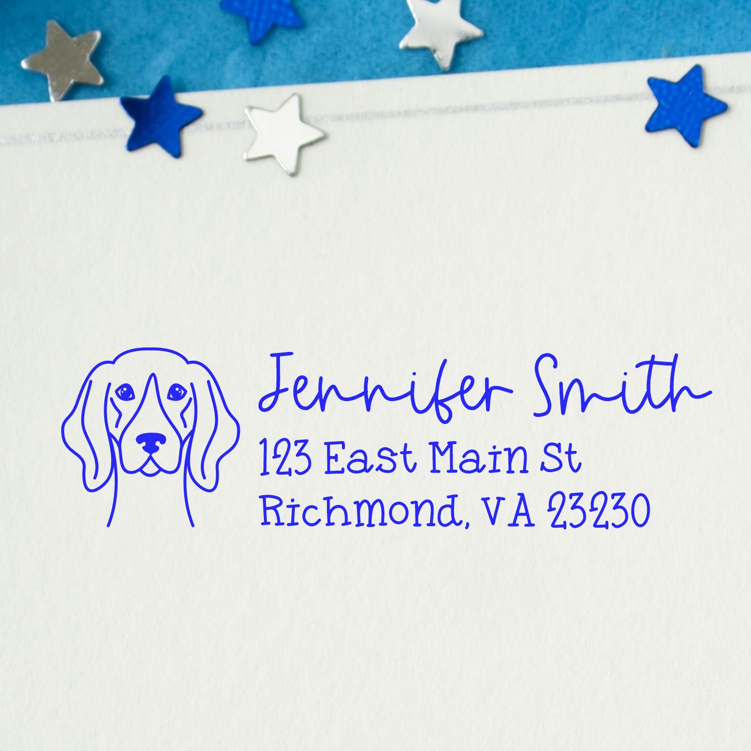 Wood Handle German Shorthaired Pointer Dog Address Stamp Custom