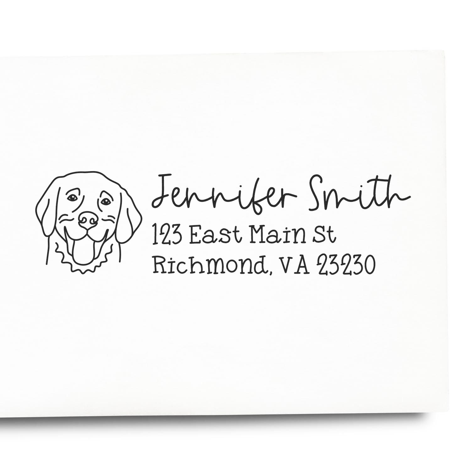 Golden Retriever Dog Address Stamp Pre-Inked