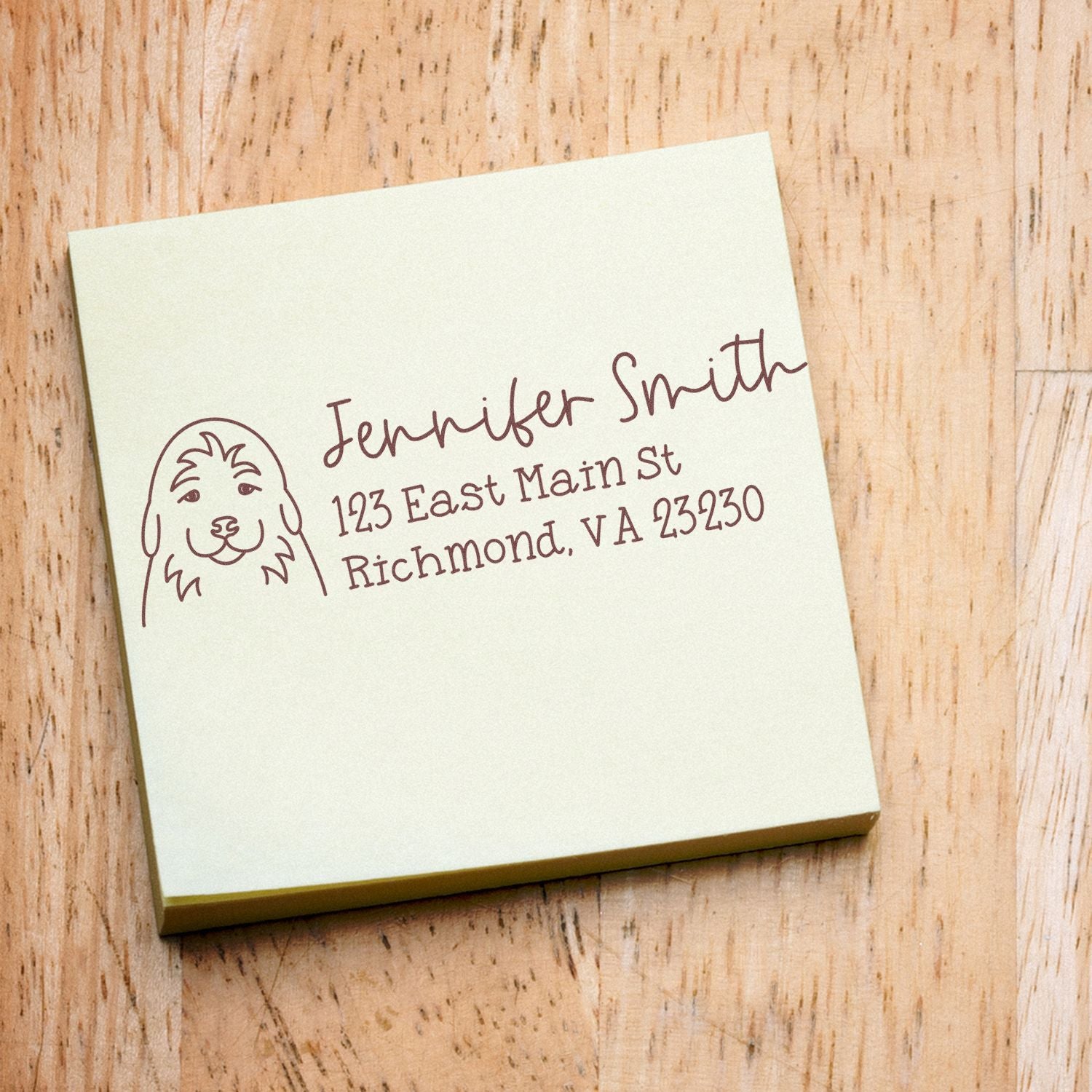 Self-Inking Golden Retriever Puppy Dog Outline Return Address Stamp Personalized