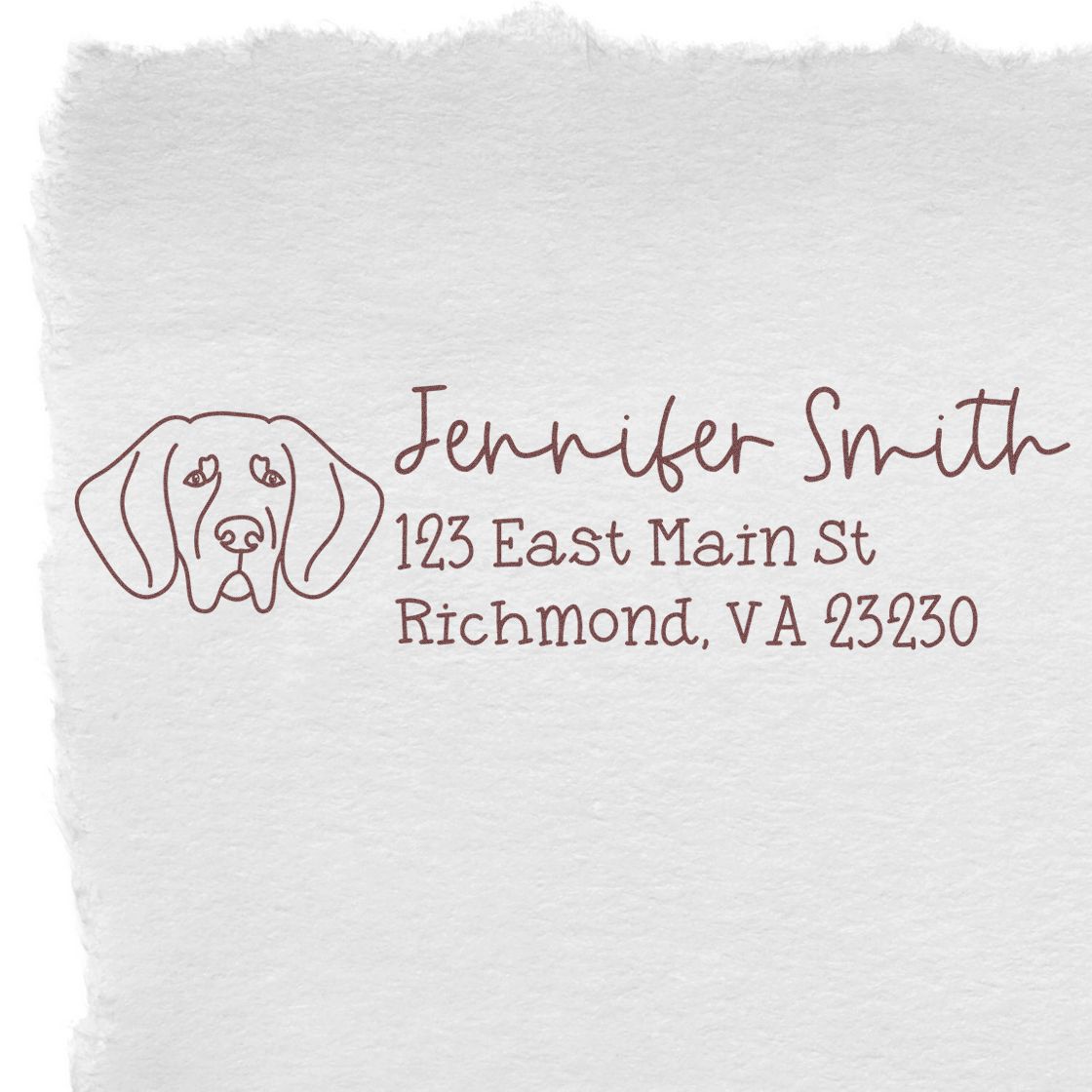 Self-Inking Great Dane Ears Up Dog Outline Return Address Stamp Personalized