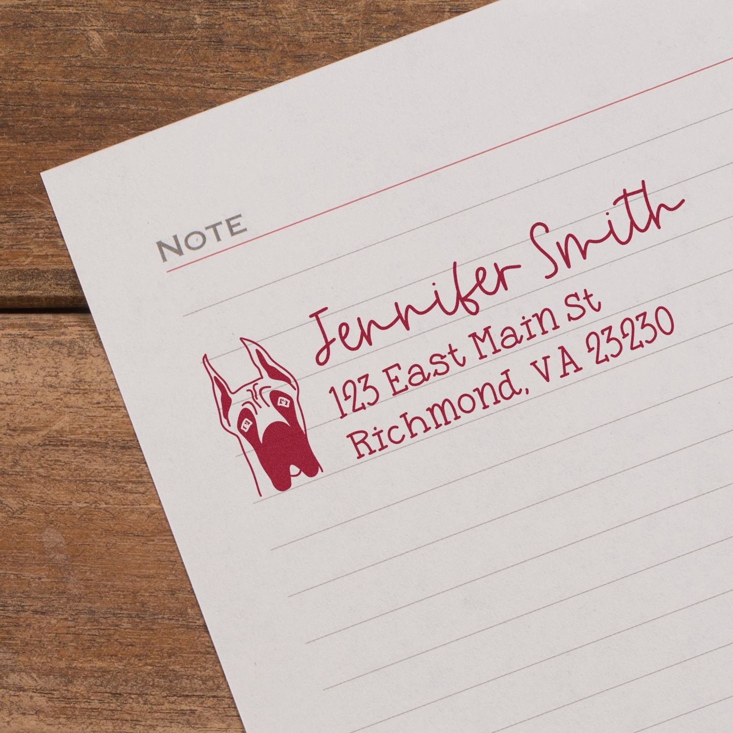 Self-Inking Great Dane Dog Outline Return Address Stamp Personalized