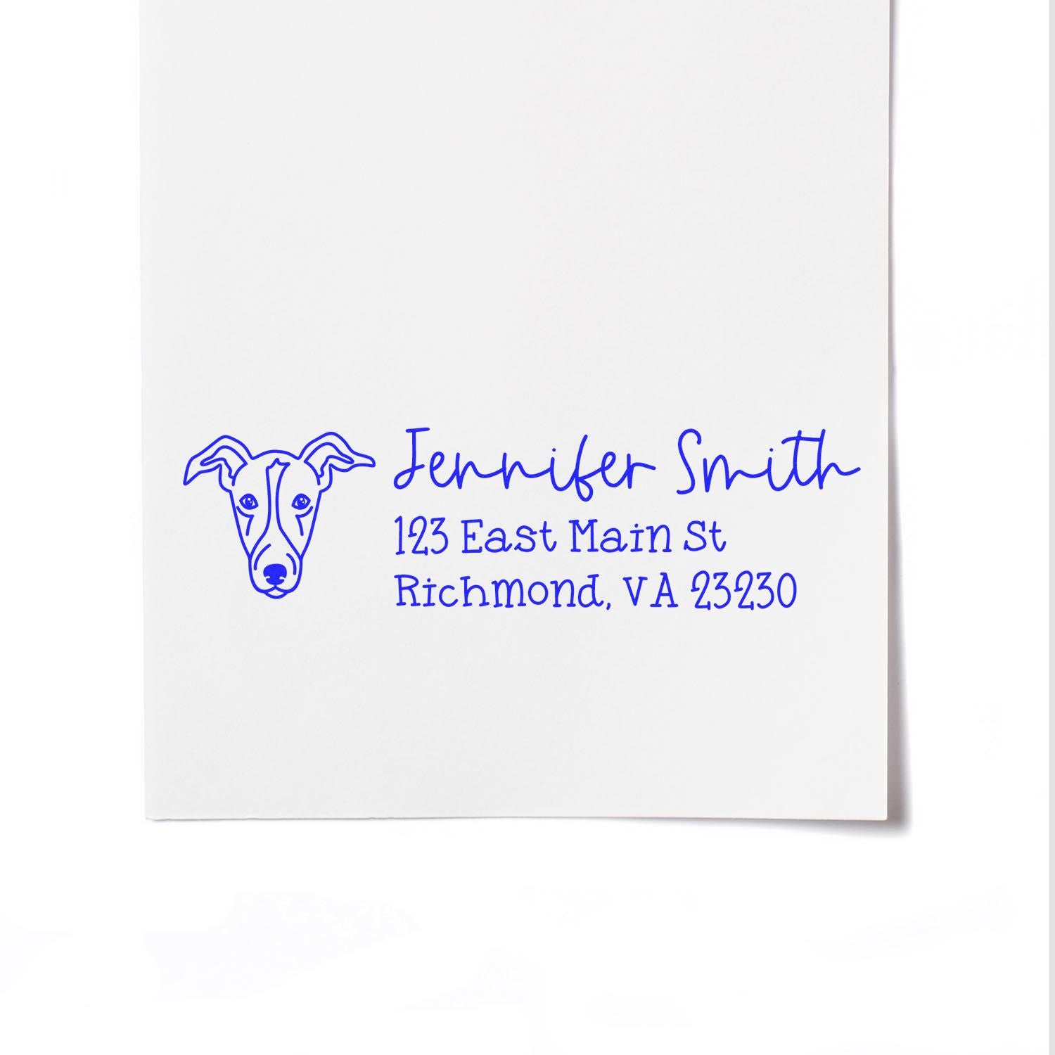 Wood Handle Greyhound Dog Address Stamp Custom