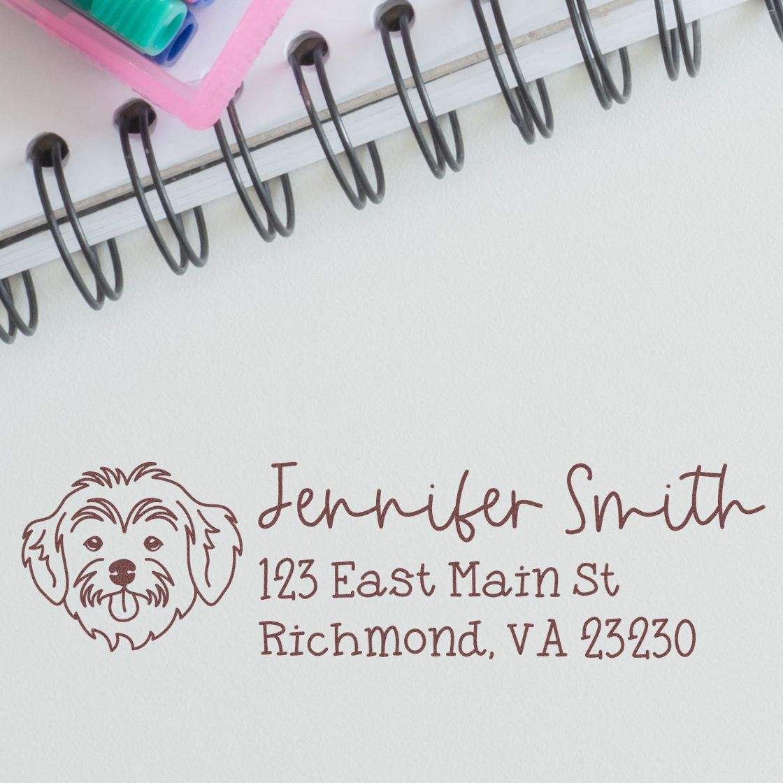 Havanese Dog Address Stamp Pre-Inked