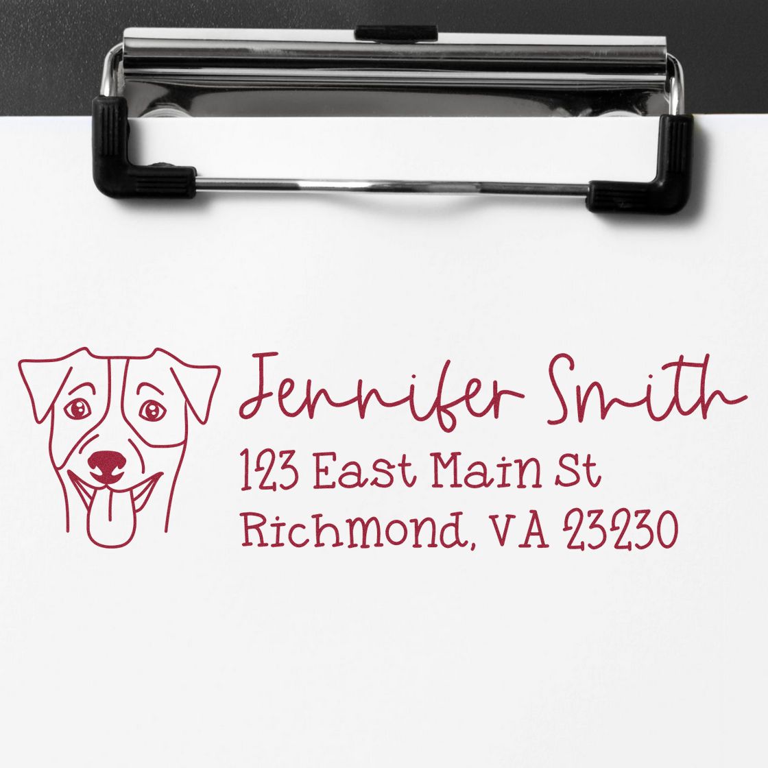 Slim Customized Address Stamp Jack Russell Dog Outline