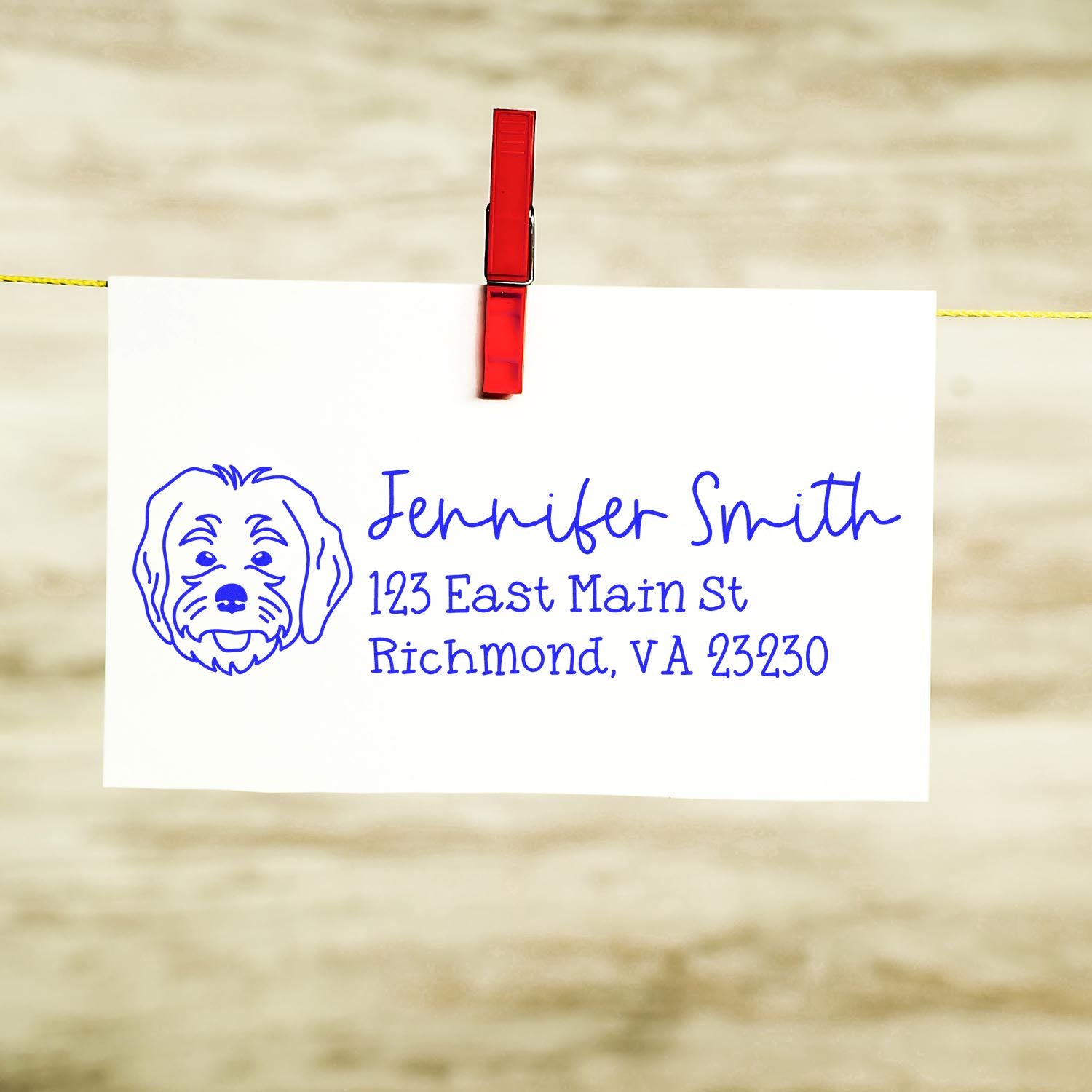 Self-Inking Labradoodle Dog Outline Return Address Stamp Personalized