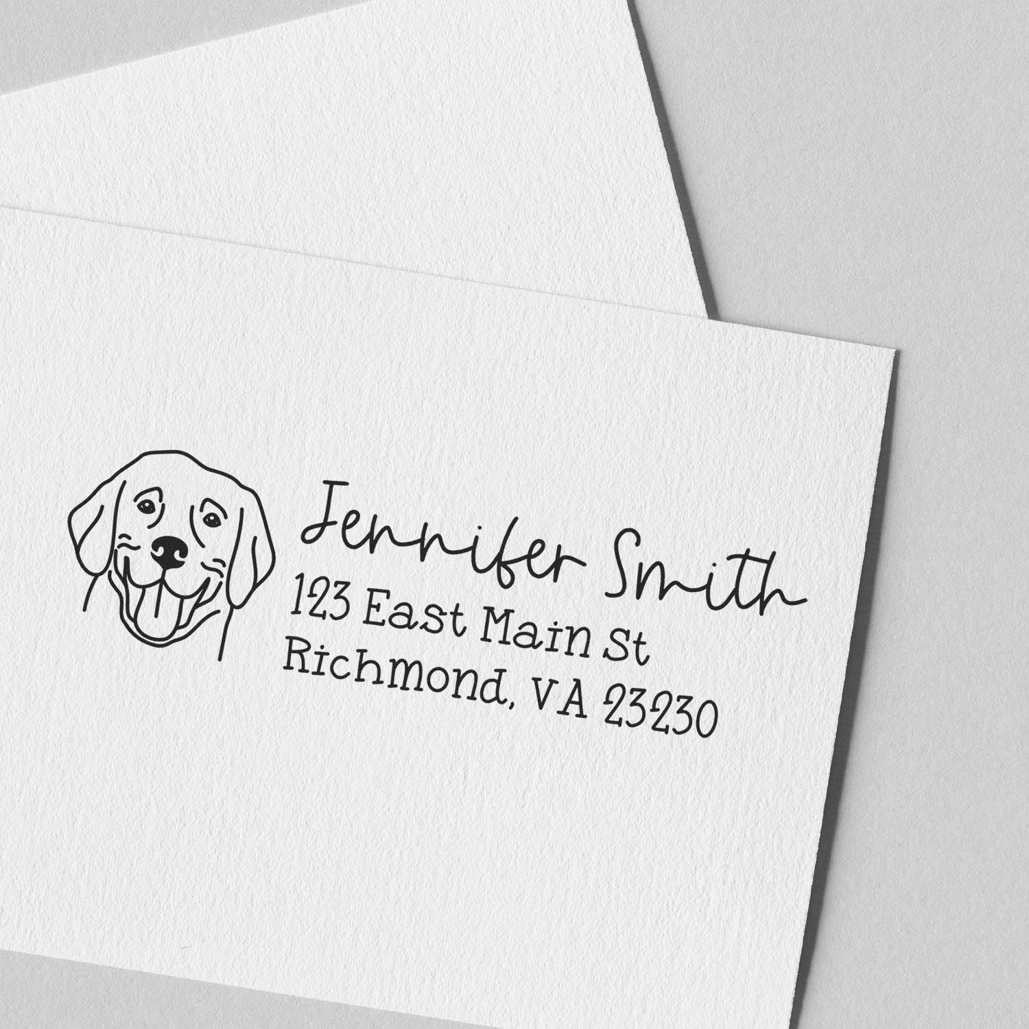 Slim Customized Address Stamp Labrador Dog Outline