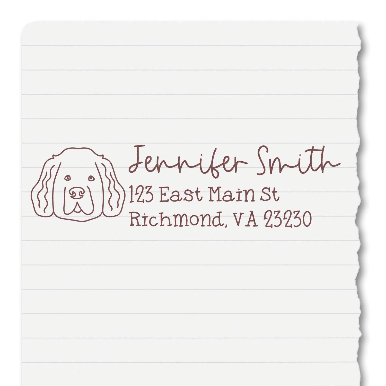 Self-Inking Newfoundland Dog Outline Return Address Stamp Personalized