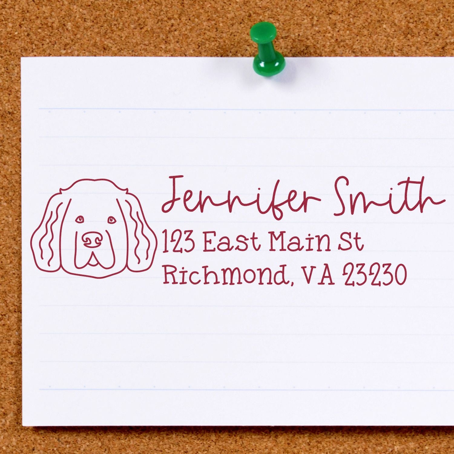 Wood Handle Newfoundland Dog Address Stamp Custom