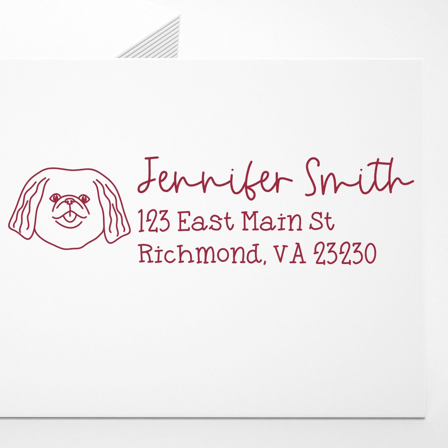 Self-Inking Pekingese Dog Outline Return Address Stamp Personalized