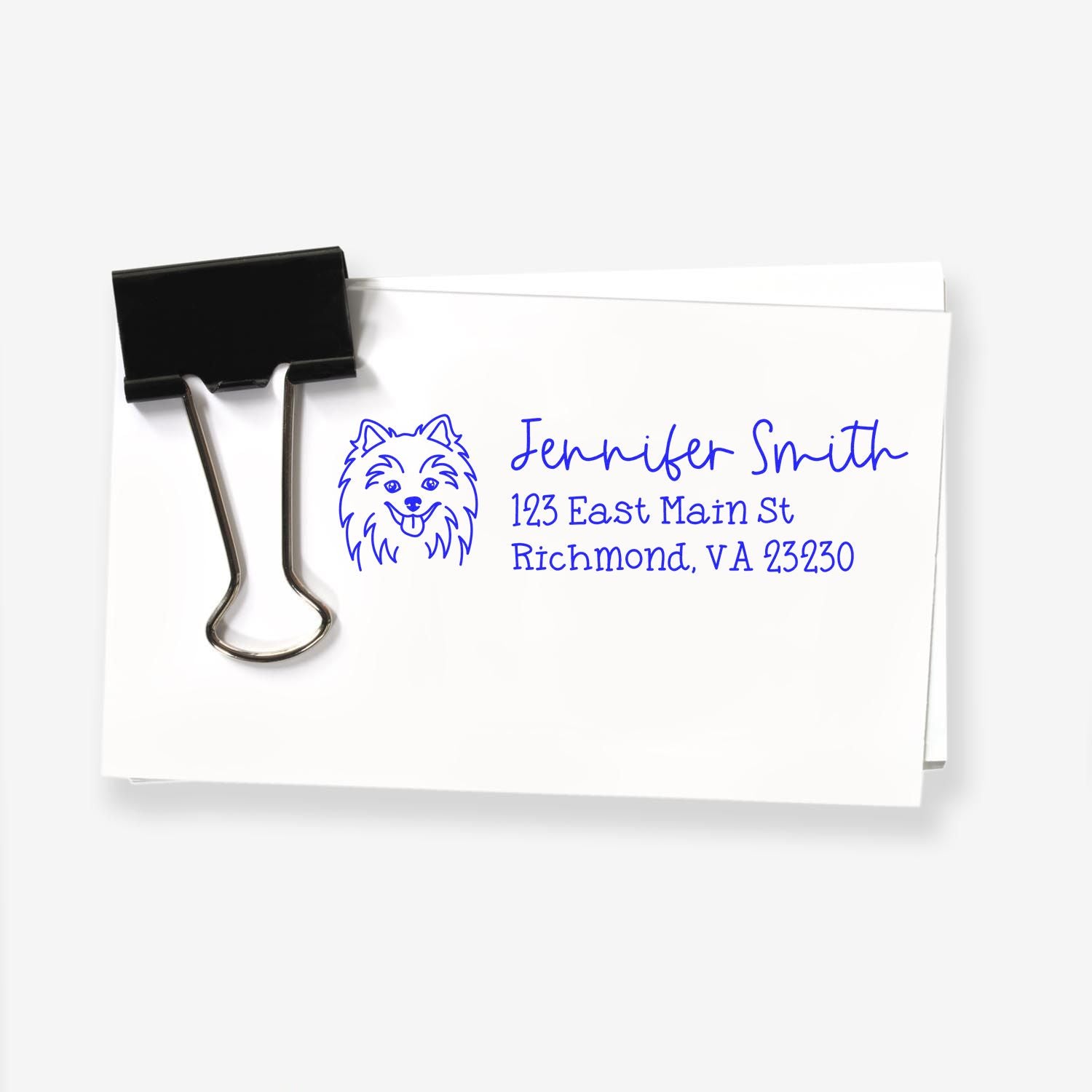 Wood Handle Pomsky Dog Address Stamp Custom