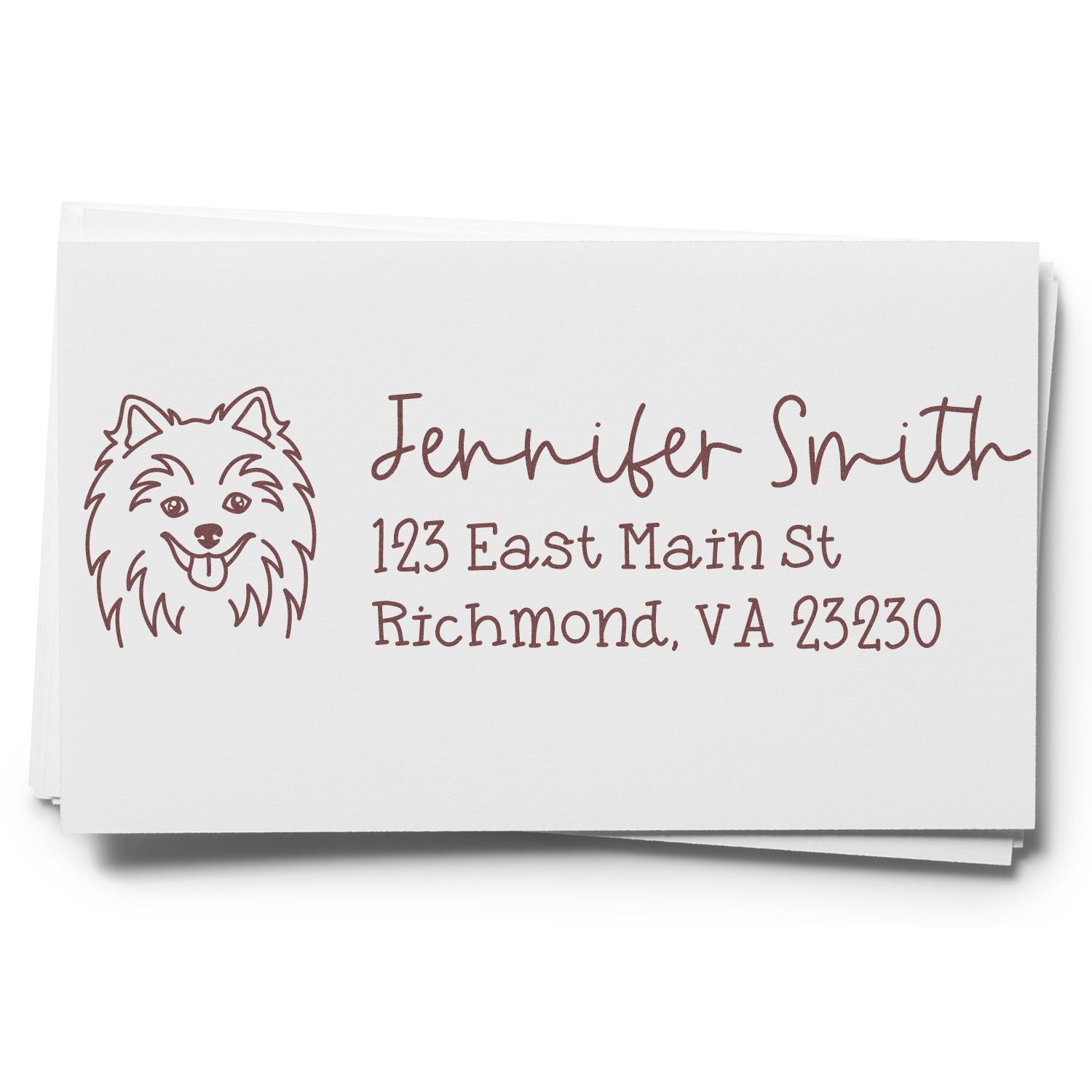 Wood Handle Pomsky Dog Address Stamp Custom