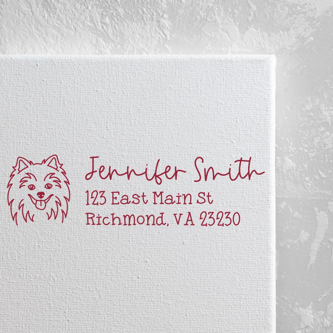 Pomsky Dog Address Stamp Pre-Inked