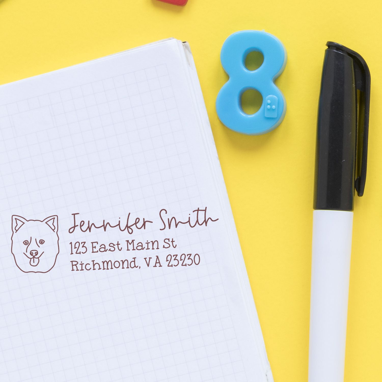 Poodle Dog Address Stamp Pre-Inked