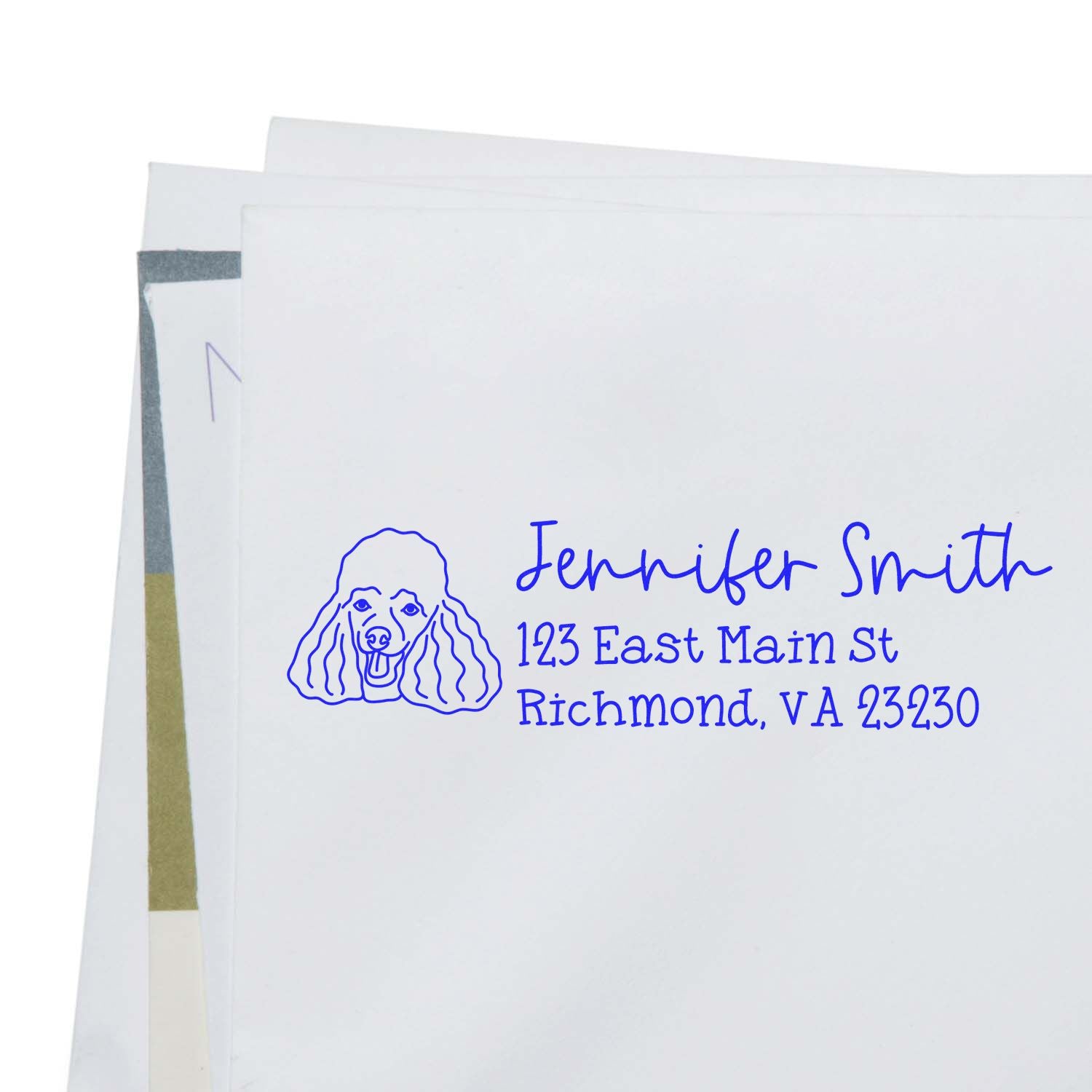 Wood Handle Pomeranian Dog Address Stamp Custom