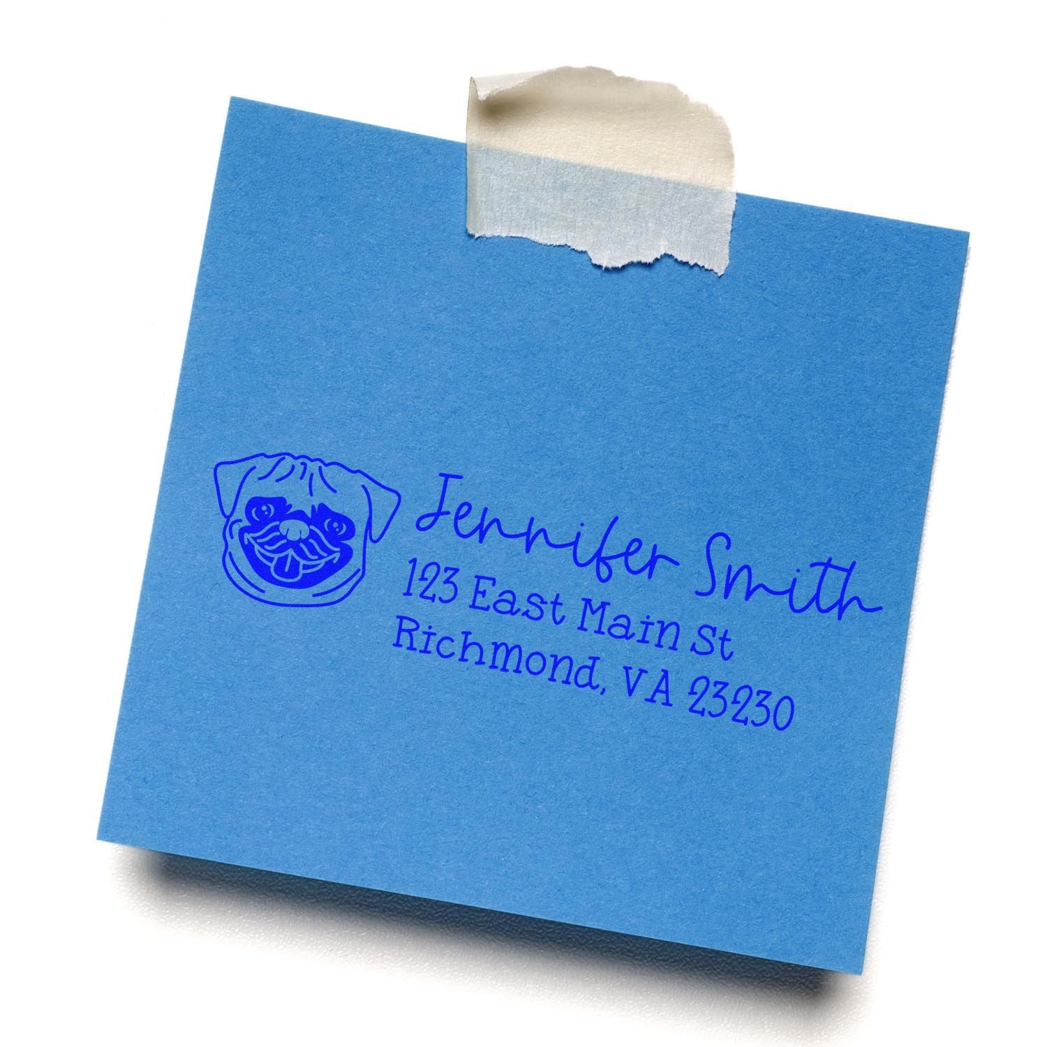 Self-Inking Puggle Dog Outline Return Address Stamp Personalized