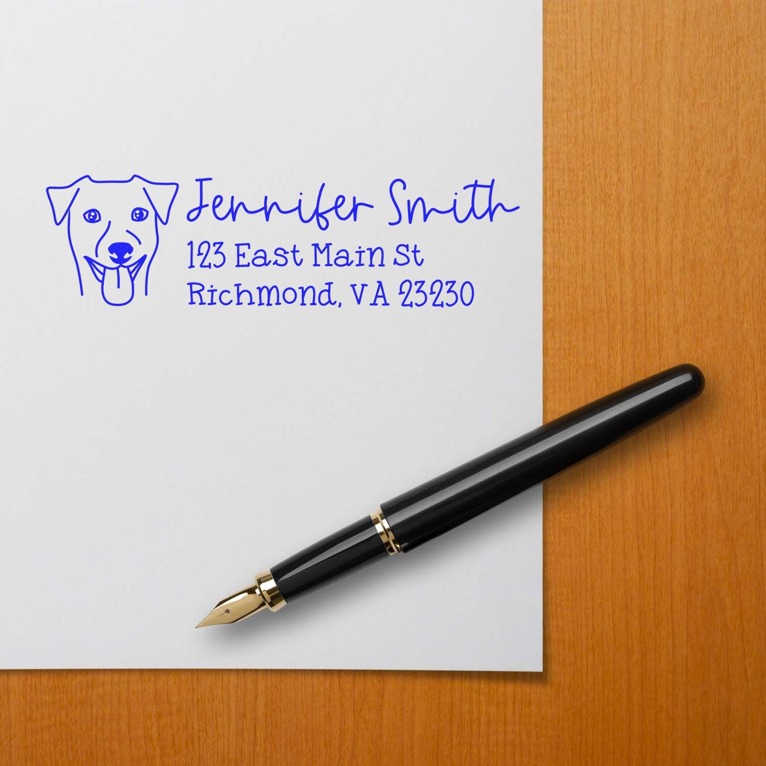 Wood Handle Rhodesian Ridgeback Dog Address Stamp Custom