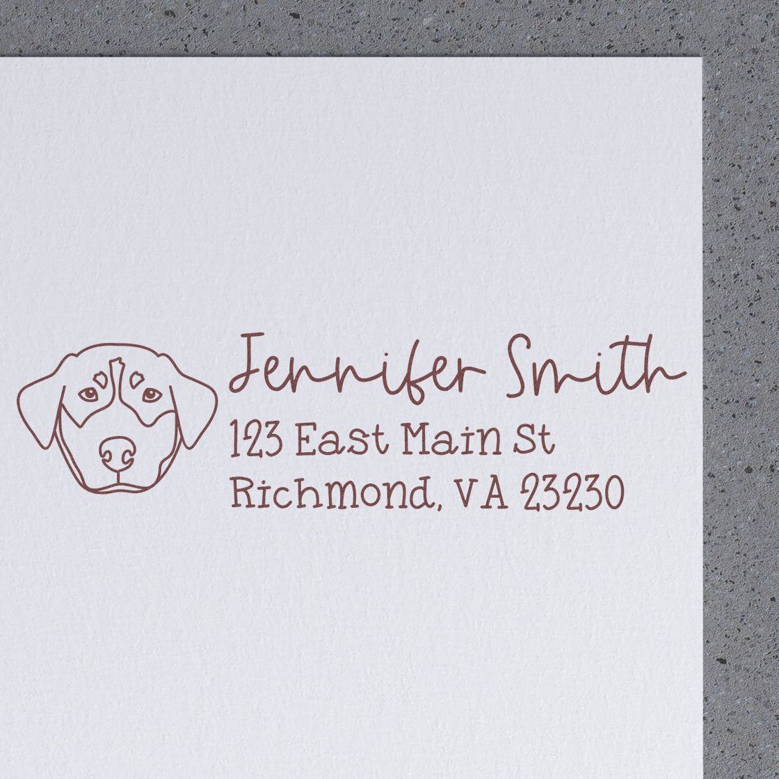 Wood Handle Rottweiler Dog Address Stamp Custom