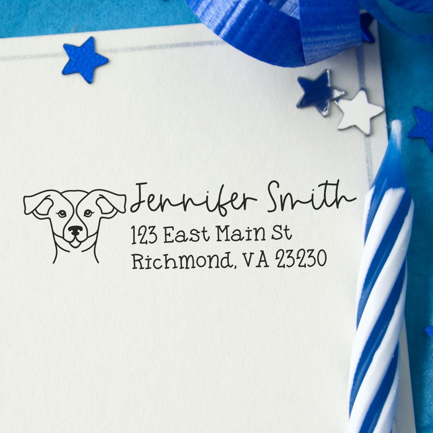 Self-Inking Russell Dog Outline Return Address Stamp Personalized