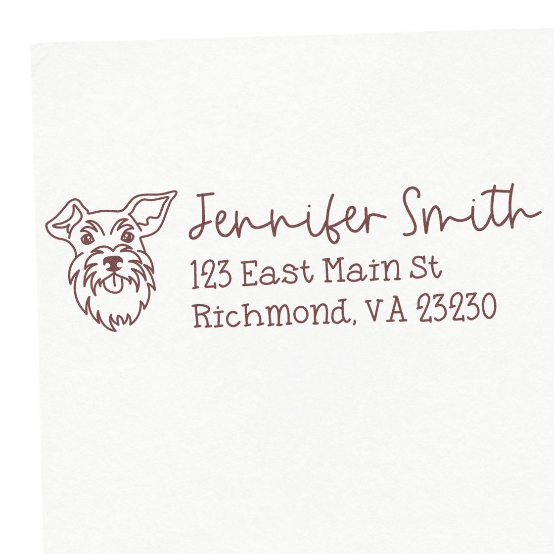 Self-Inking Schnauzer Dog Outline Return Address Stamp Personalized