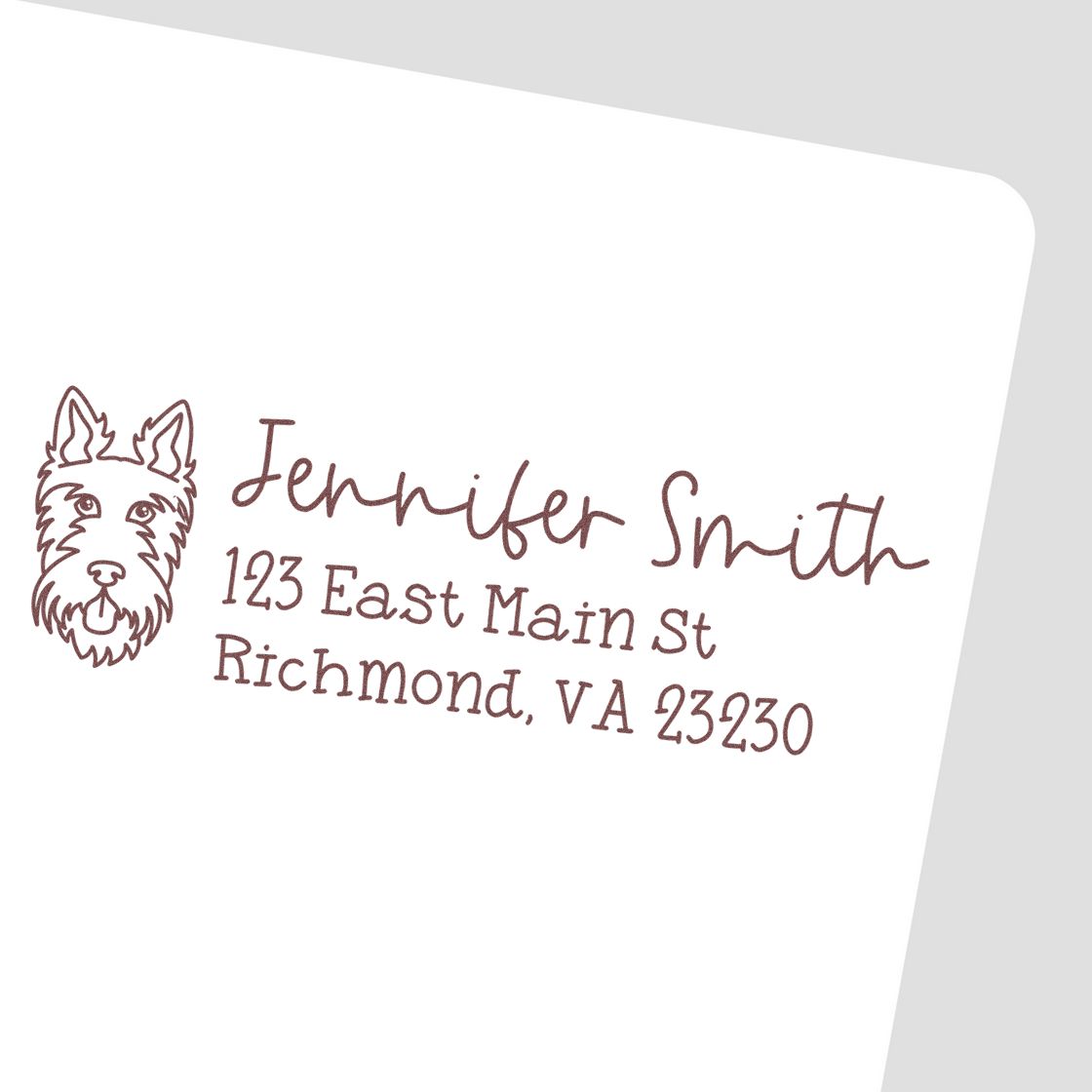 Self-Inking Scottie Dog Outline Return Address Stamp Personalized