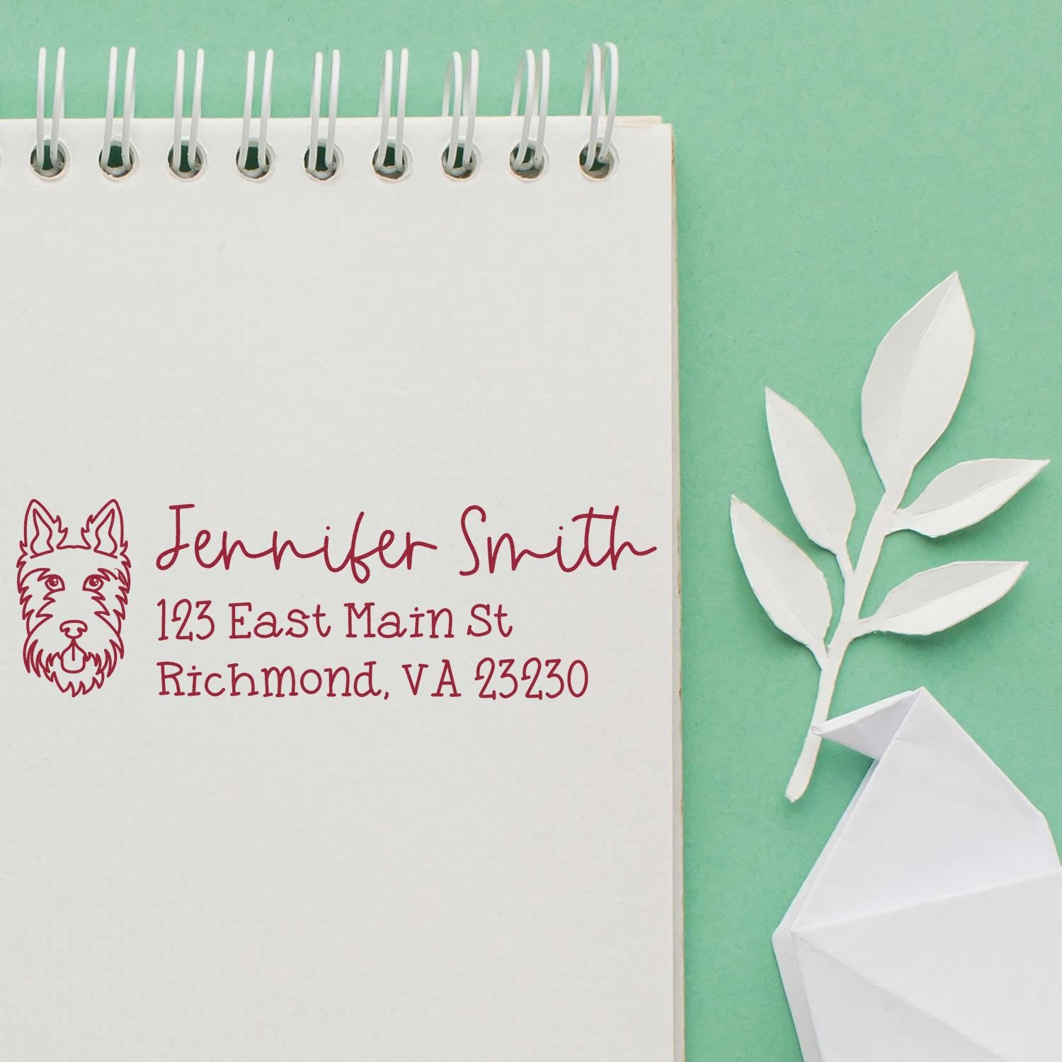 Self-Inking Scottie Dog Outline Return Address Stamp Personalized