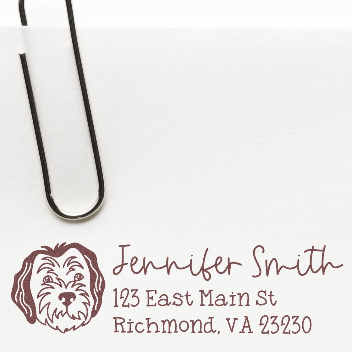 Self-Inking Sheepadoodle Dog Outline Return Address Stamp Personalized