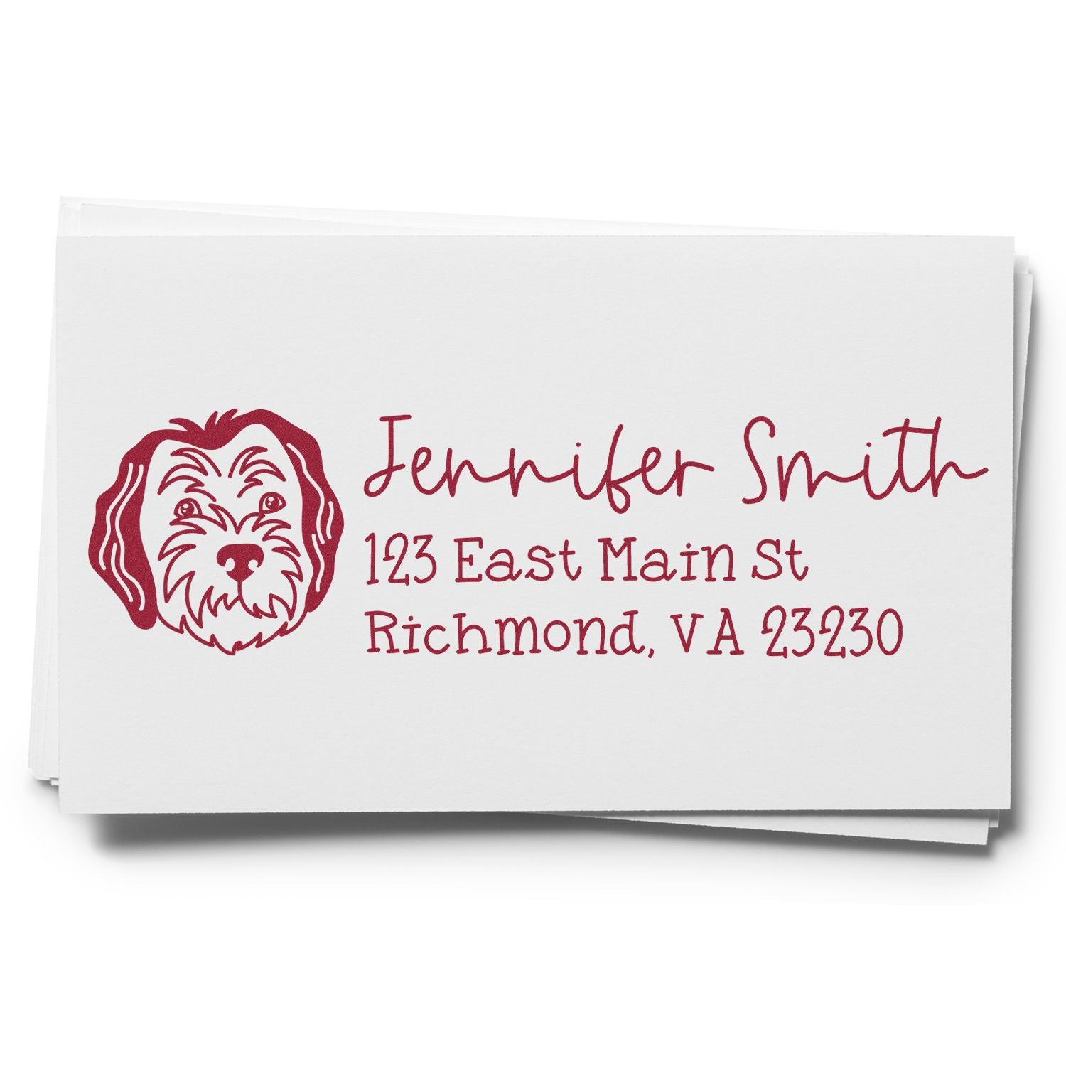 Slim Customized Address Stamp Sheepadoodle Dog Outline