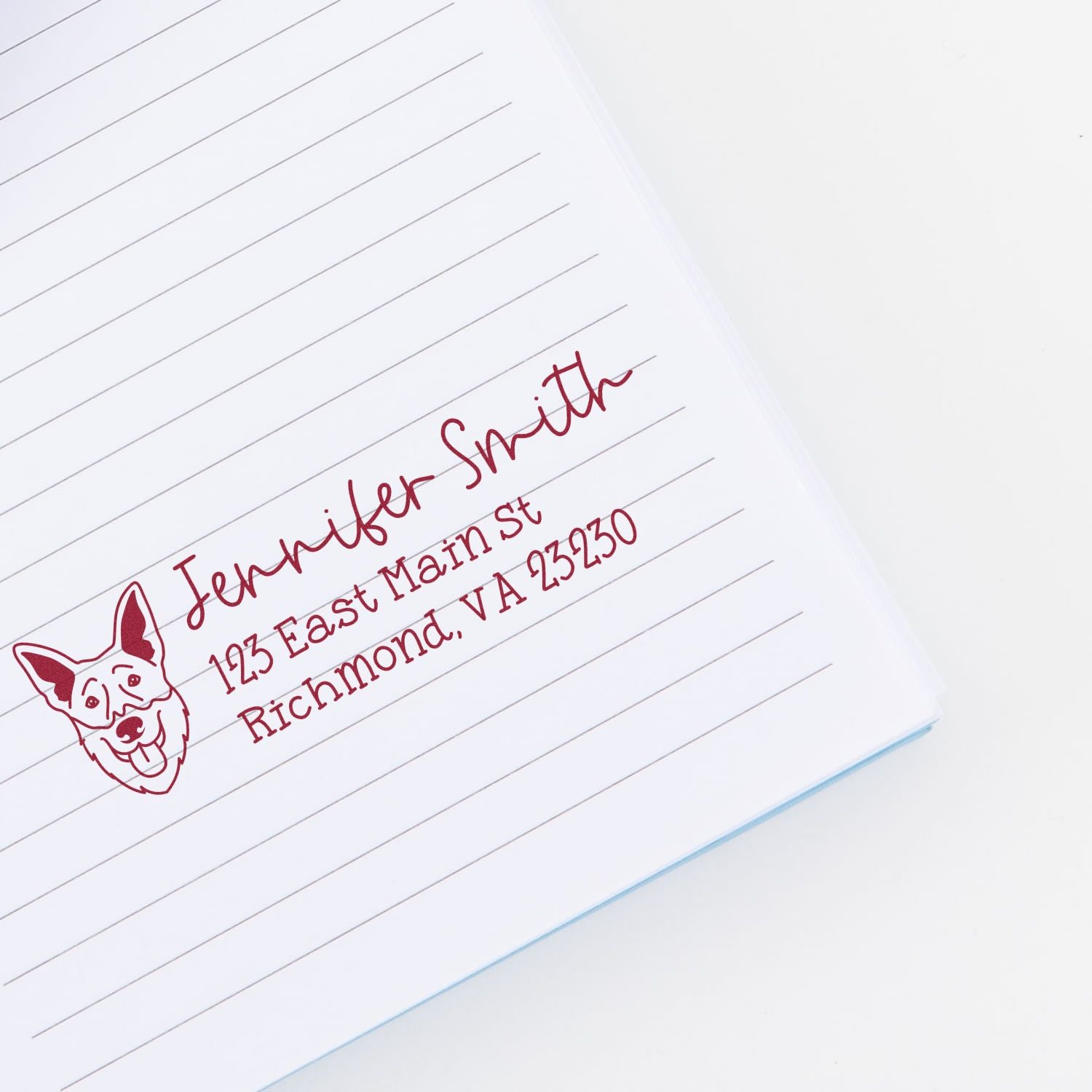 Self-Inking Shepsky Dog Outline Return Address Stamp Personalized