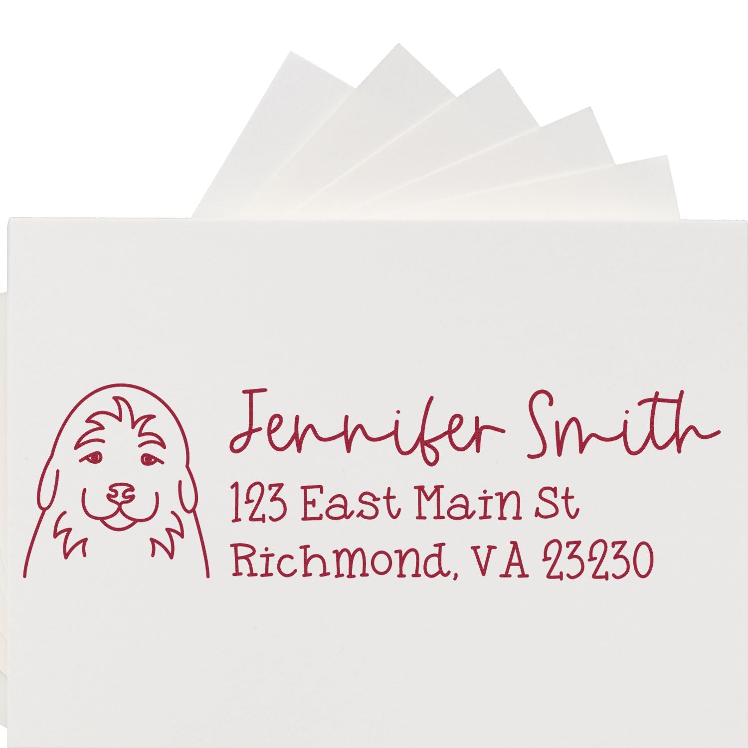 Wood Handle Shih Tzu Dog Address Stamp Custom