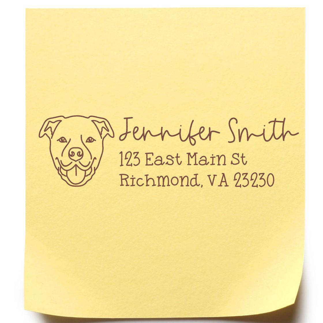 Wood Handle Staffordshire Bull Terrier Dog Address Stamp Custom