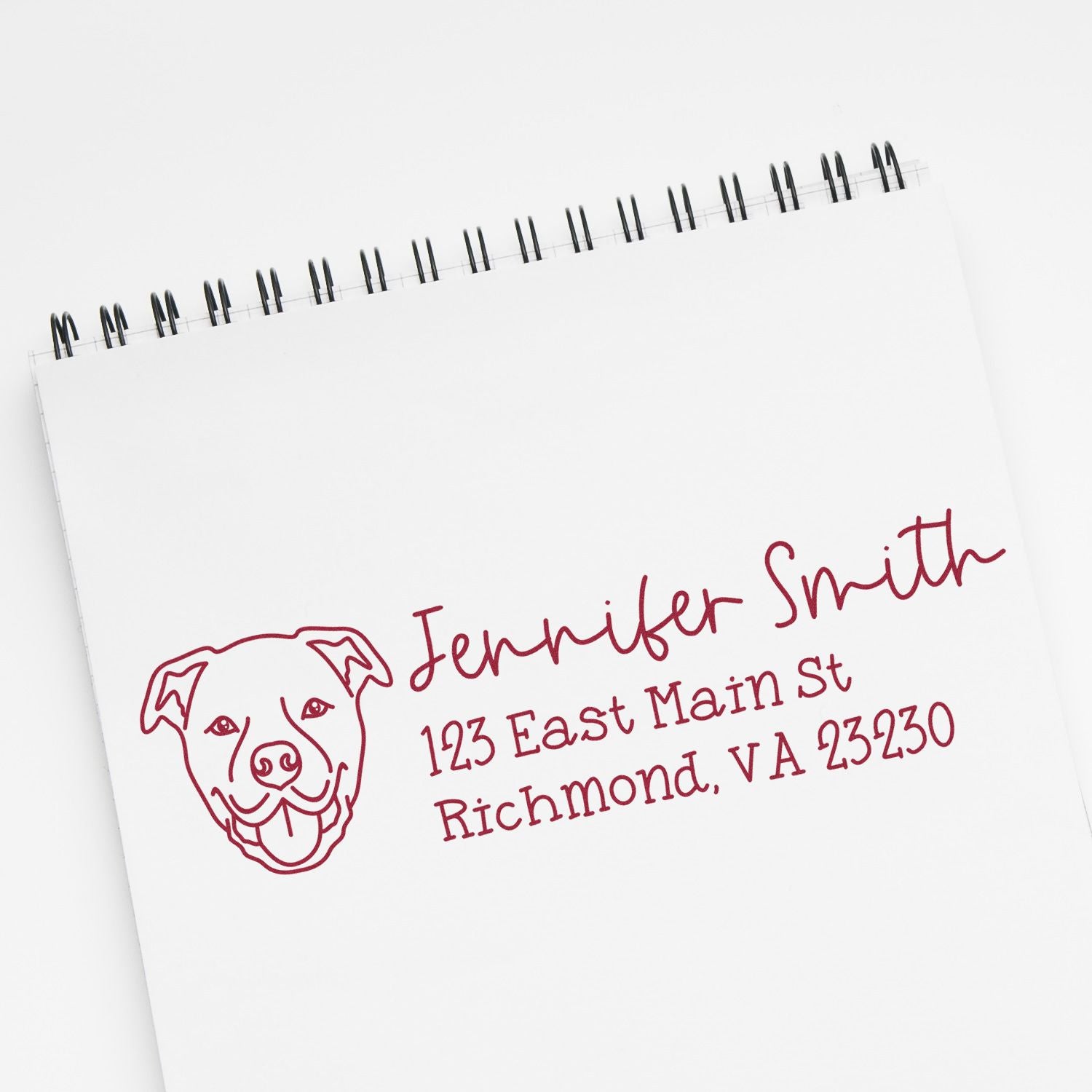 Wood Handle Staffordshire Bull Terrier Dog Address Stamp Custom