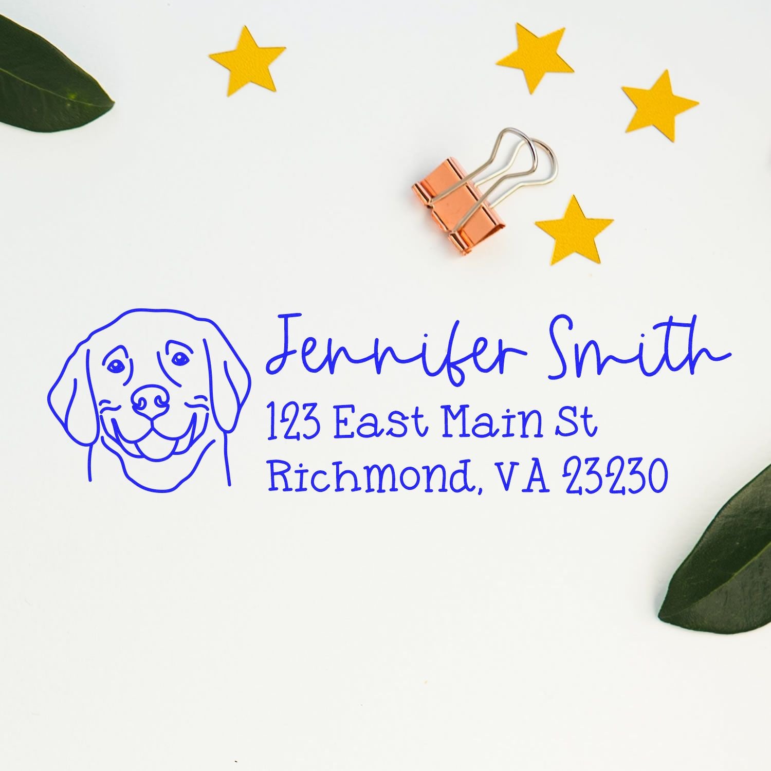 Self-Inking Weimaraner Dog Outline Return Address Stamp Personalized