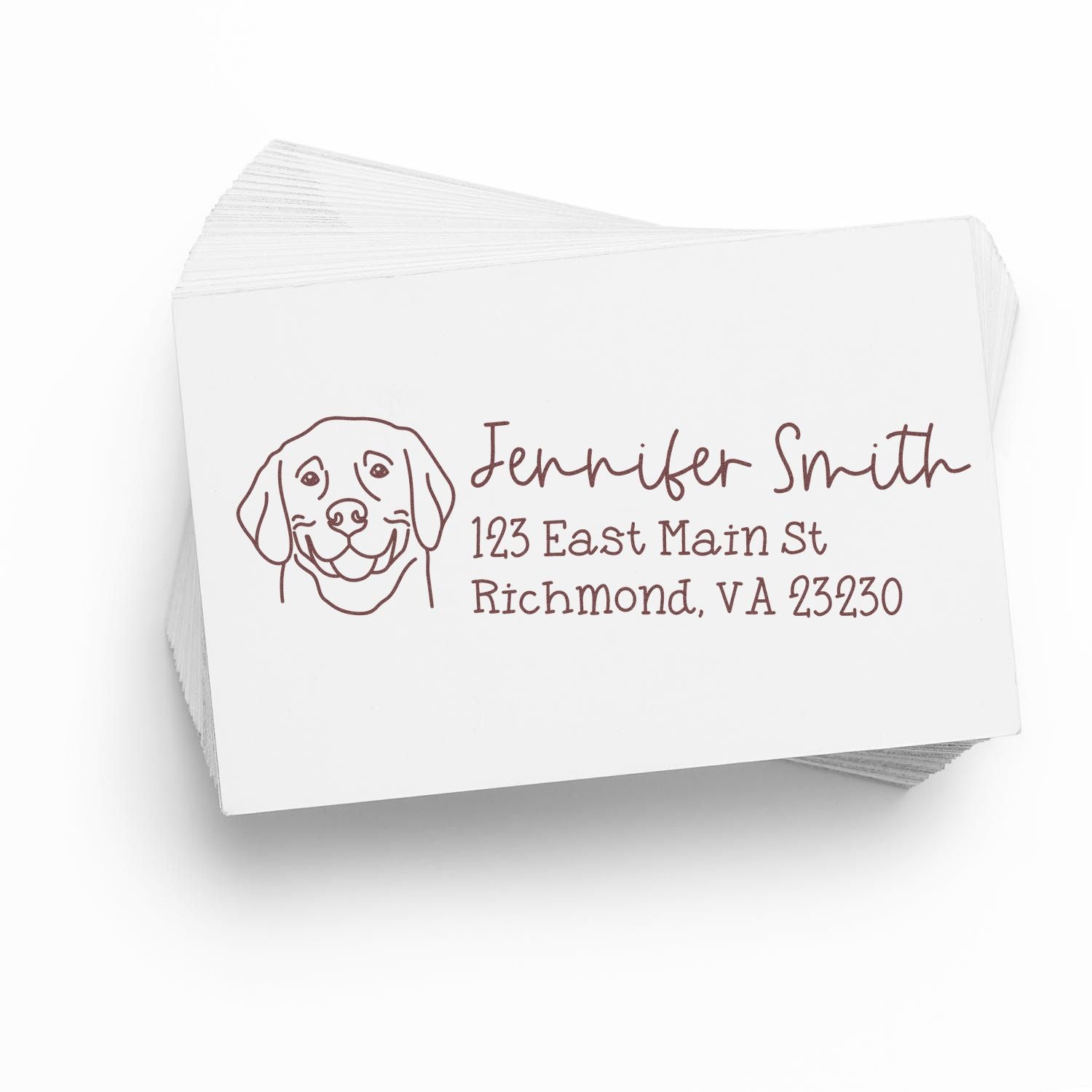 Wood Handle Weimaraner Dog Address Stamp Custom