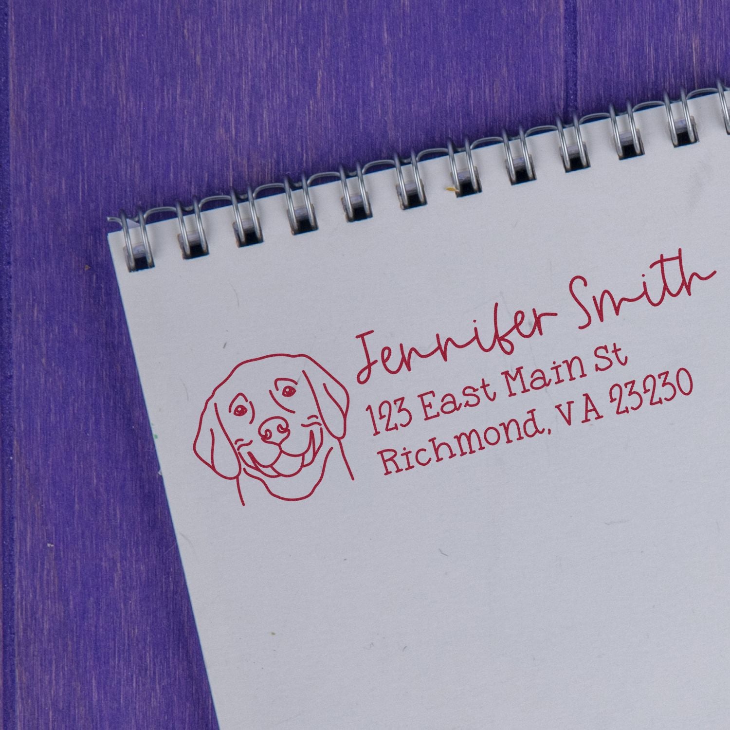 Wood Handle Weimaraner Dog Address Stamp Custom