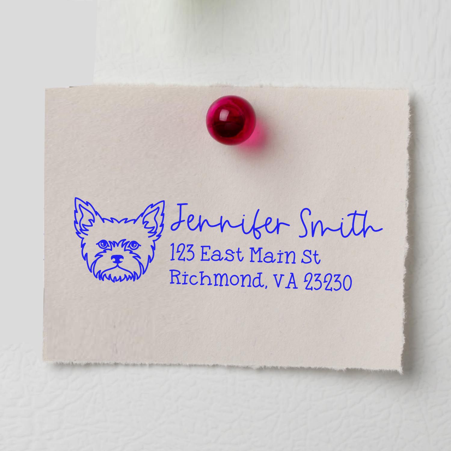 Self-Inking Yorkie Dog Outline Return Address Stamp Personalized