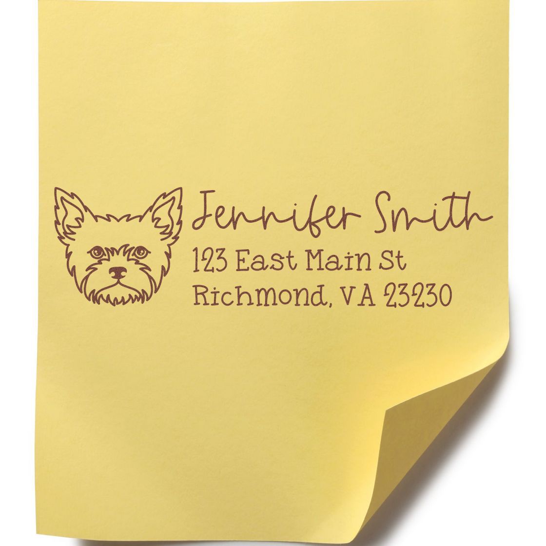 Self-Inking Yorkie Dog Outline Return Address Stamp Personalized