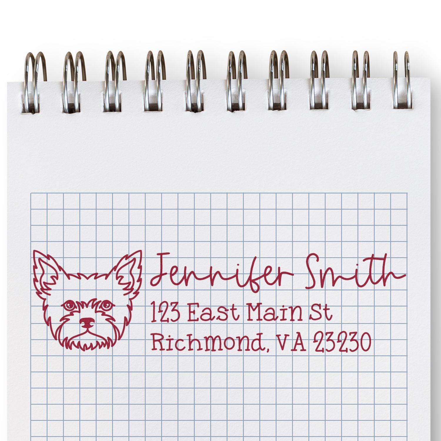 Self-Inking Yorkie Dog Outline Return Address Stamp Personalized